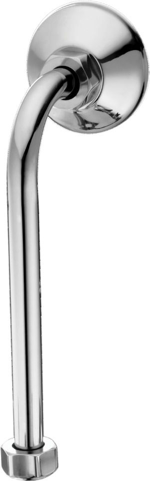 Stainless Steel Round Shower Arm with Wall Flange (SS Pipe with Brass Hex Nut) Fixed Mount-image-1