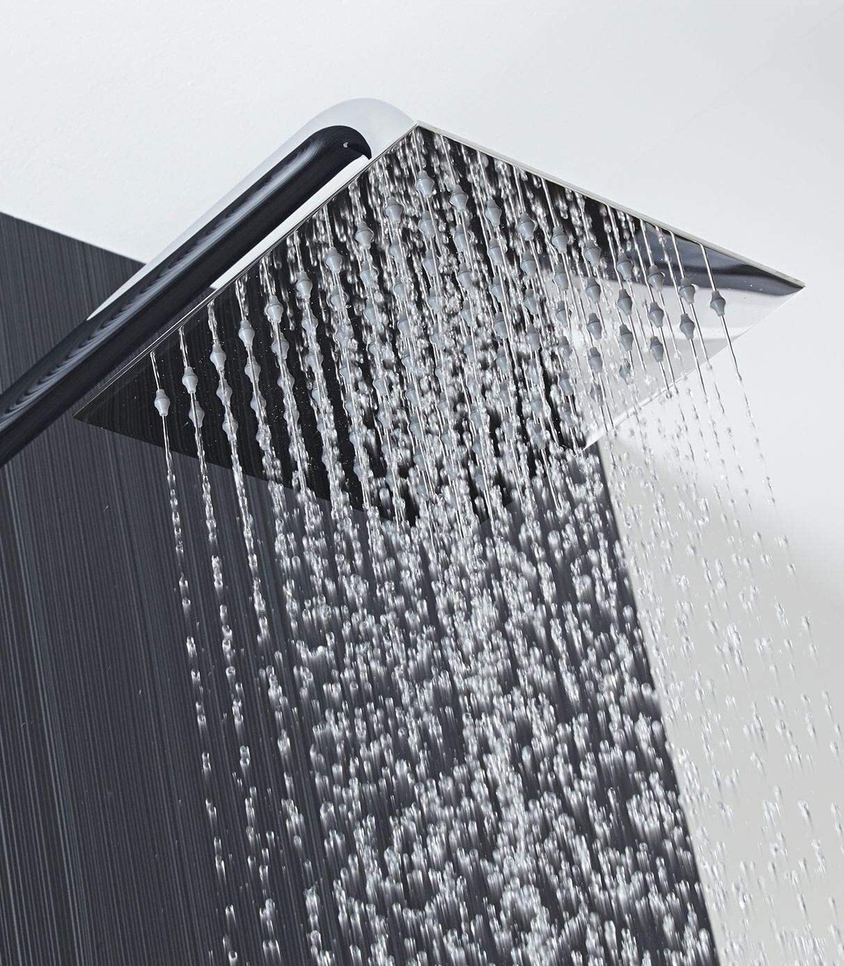 Stainless Steel 6x6 Inch Ultra Slim Shower With (18" Inch) Square Arm Fixed Mount-image-31