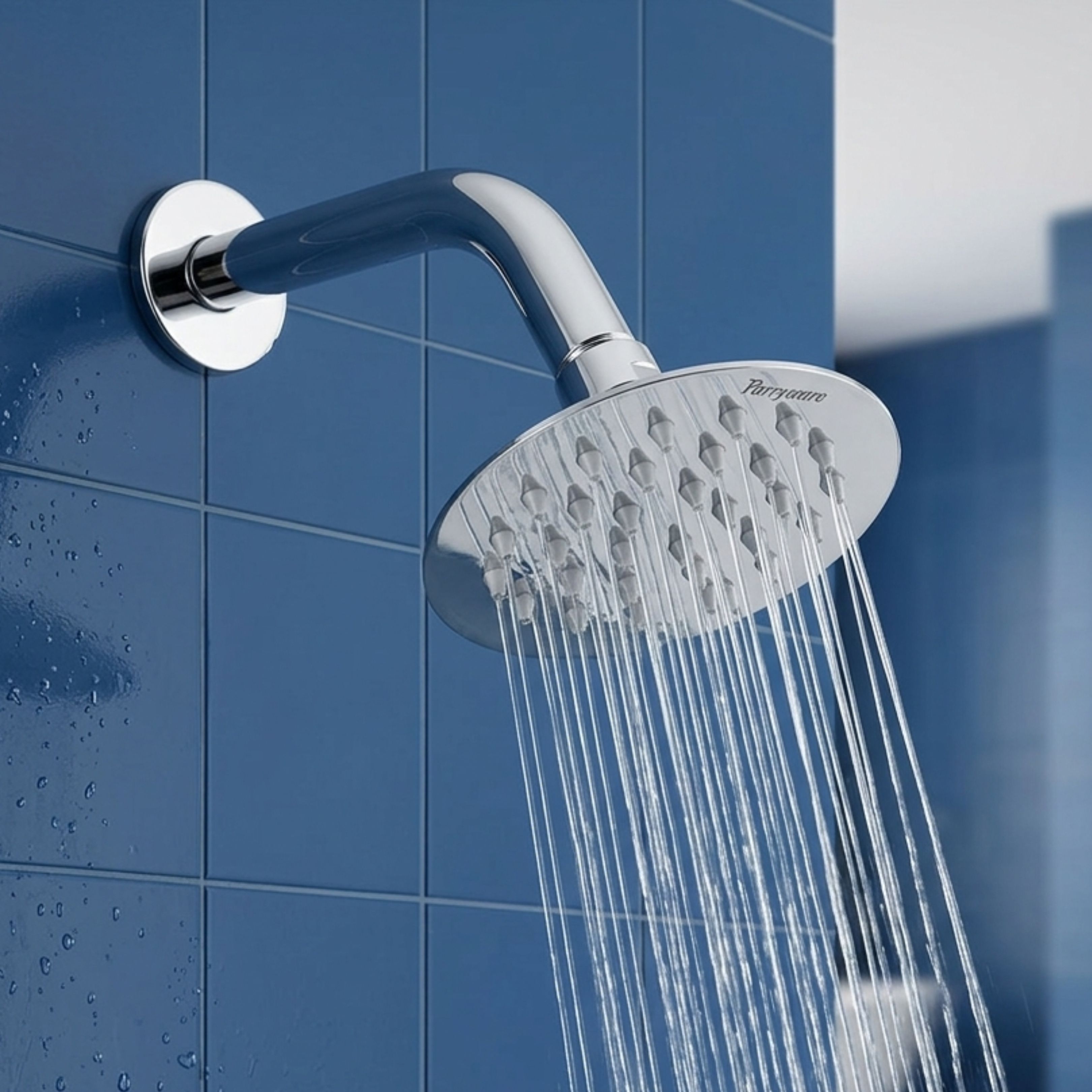 Sleek Round Overhead Shower with Arm – 100mm | Chrome Finish | Wall Mounted Fixed Mount-image-13