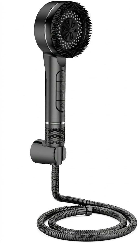 spazio ABS High Pressure 4 Flow HS-31 Black Hand Shower Set With 1.5 Mtr Tube & Hook Handheld-picture-15