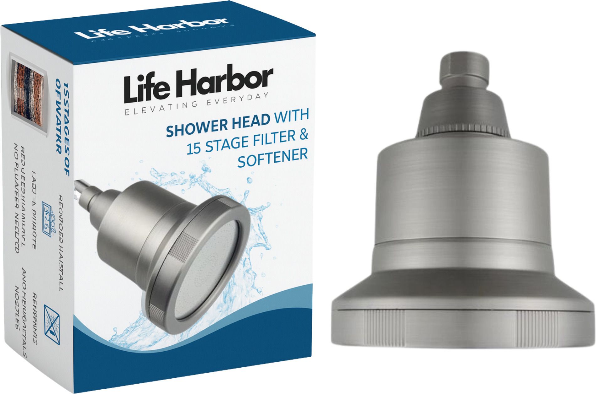 LUXE Shower Filter With 2x Pressure Booster Technology (Grey) Fixed Mount-image-4