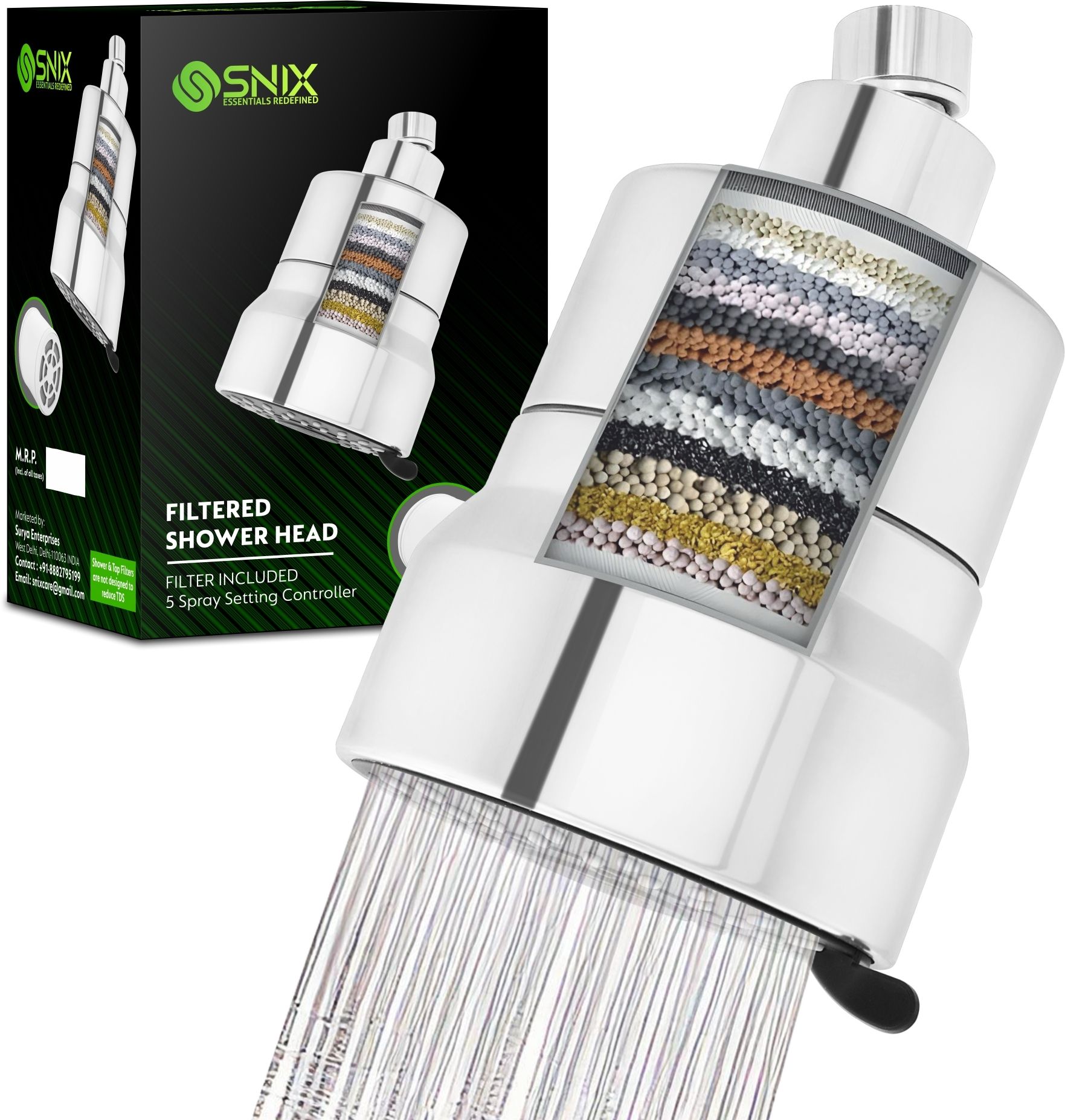 20-Stage Shower Filter for Hard Water | Universal Bathroom Water Softener Fixed Mount-image-36