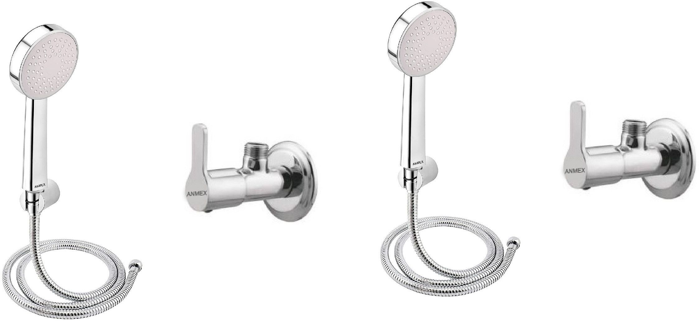 anmex Complete Set of Bndi Chrome Finish Hand Shower with 2in1 Angle - Pack of 2 Handheld-picture-24