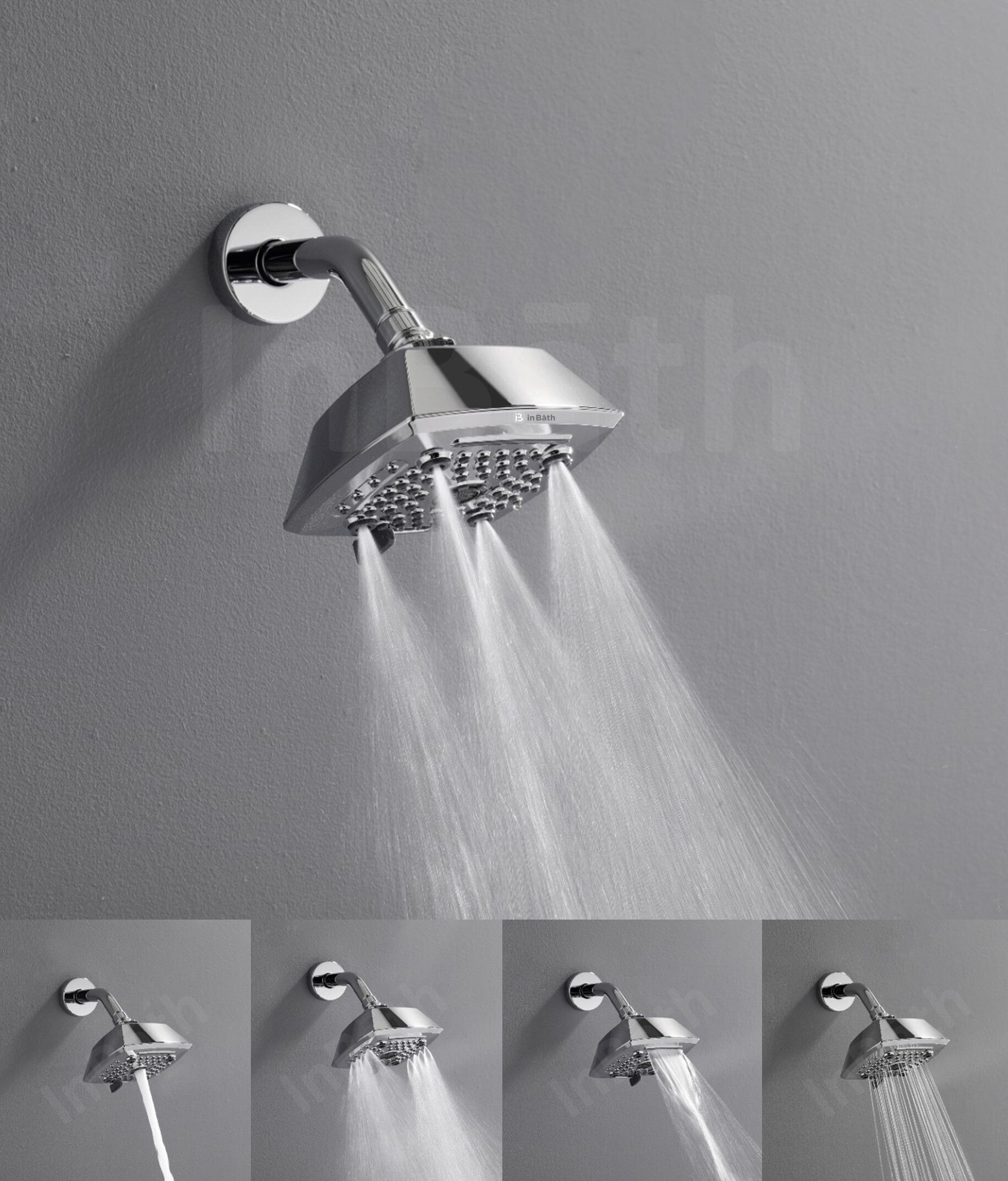 fixon by inbath 5x5 Inches Multi Function Overhead Shower For Bathroom| No Arm Included| Fixed Mount-picture-10