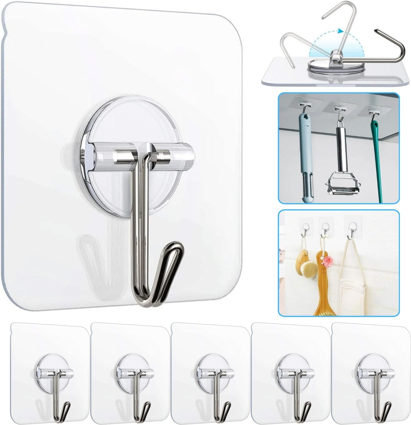 Glossy Shower Rod Hook