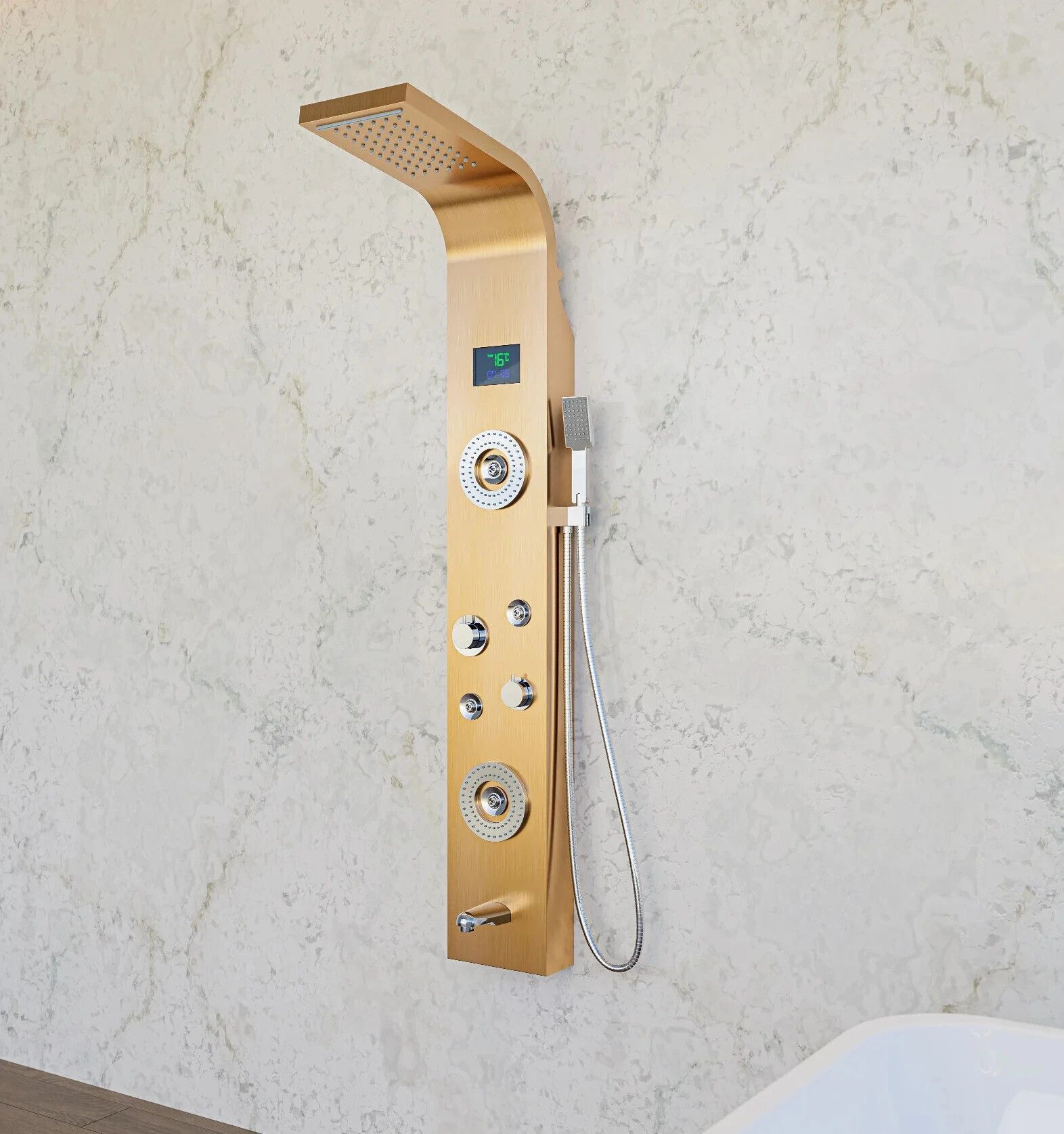 Lurexa GOLDEN LED SHOWER PANEL GOLDEN SHOWER PANEL SS 304 BODY LED SHOWER PANEL-image-14