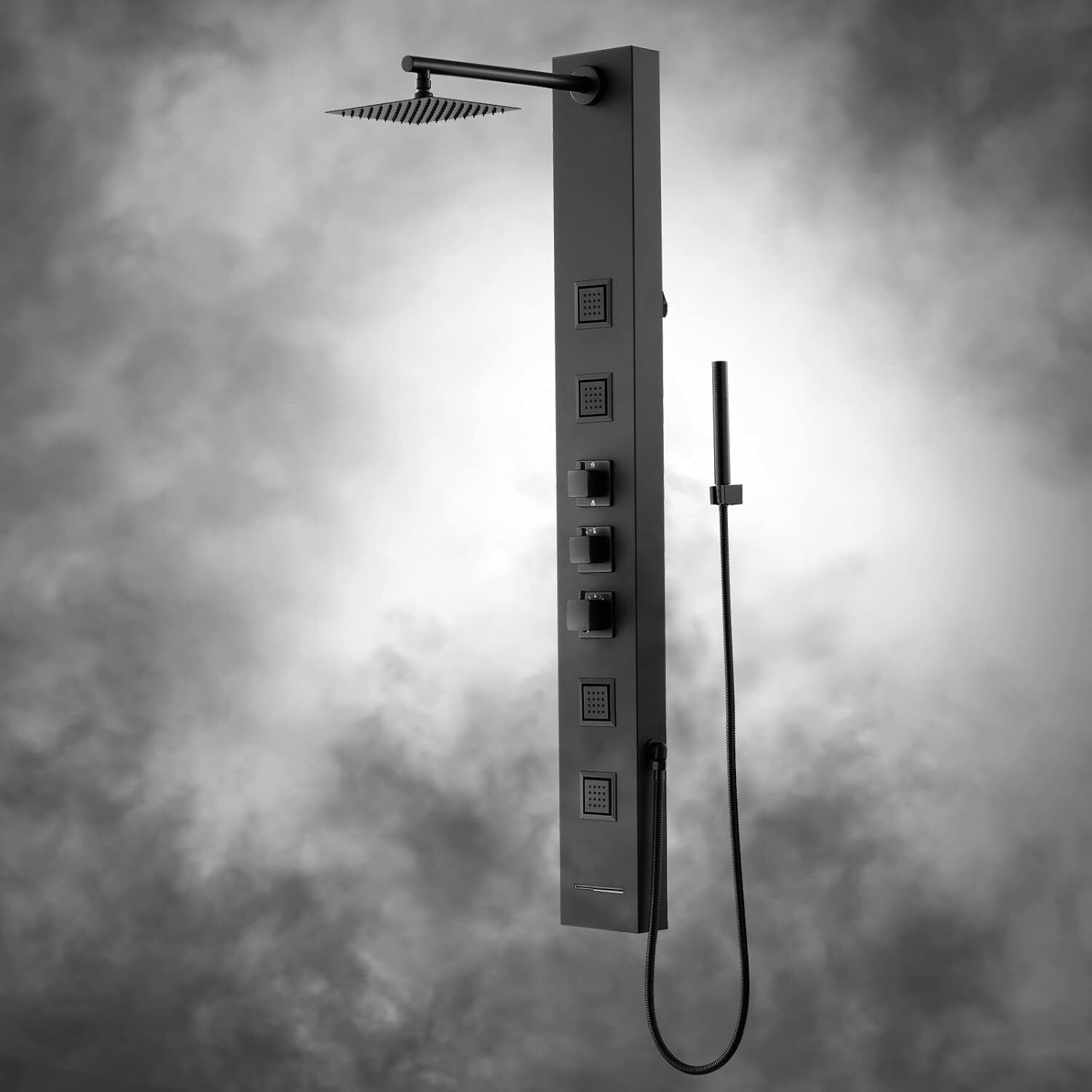 MMTC Arcane Co.SS304 Shower Panel with Overhead Shower, Body Jets, Brass Mixer Glossy-image-9