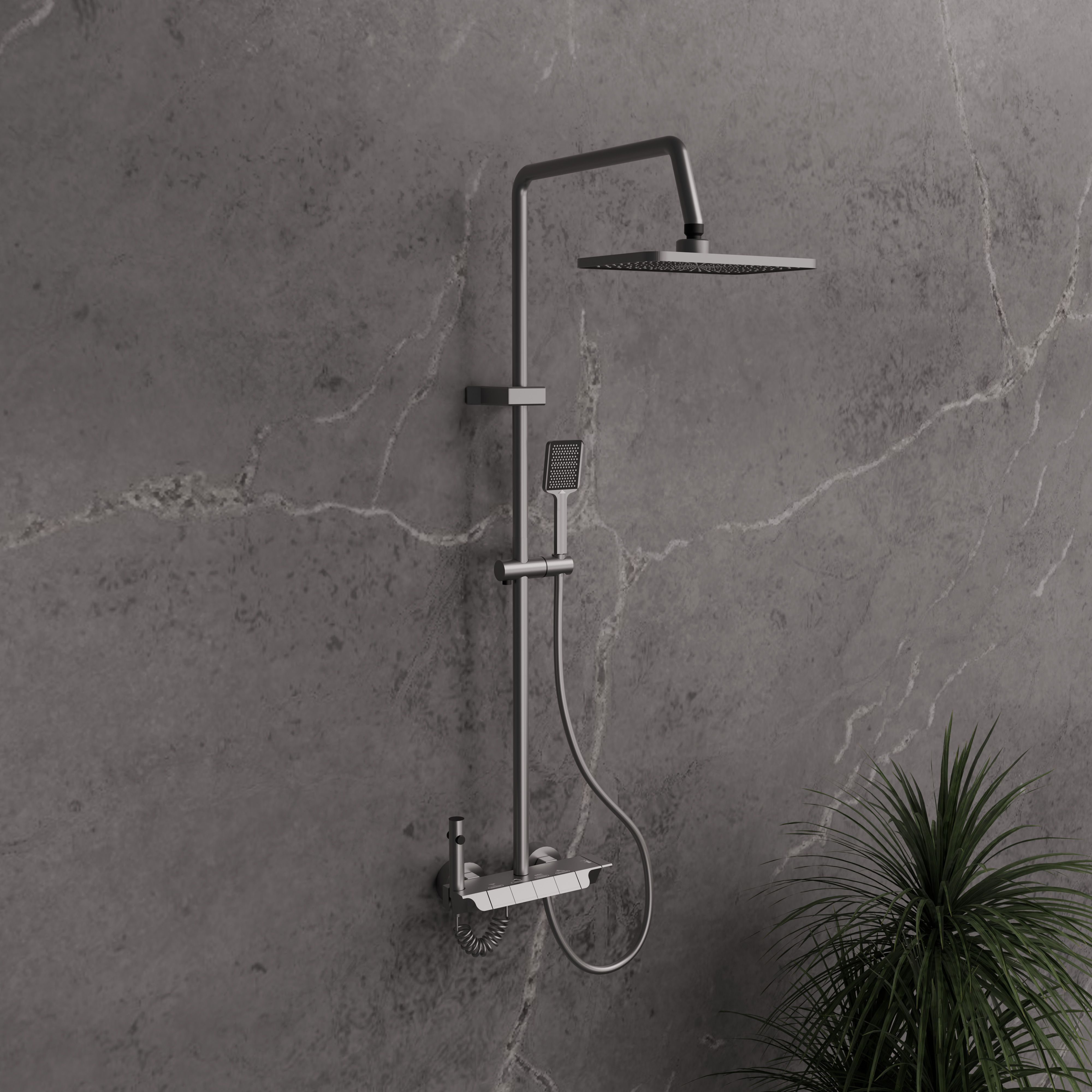 LUPPRA Modern Wall Mounted Shower Mixer Rain Shower System Jet stream, Pulse mode, Rainfall spray-image-21