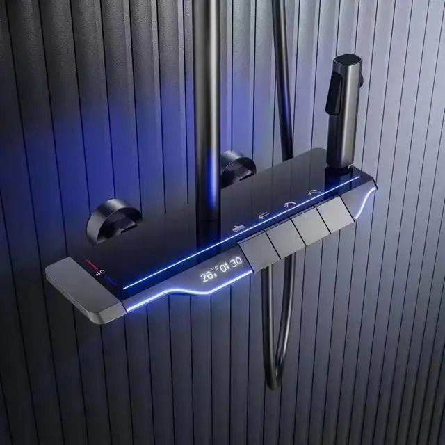 Prossimagen Thermostatic Shower Panel With Luxury Piano Switches/Shower Panel 6 in One With LED Display / Overhead Shower Complete Set / shower panel for bathroom full set / Easy-to-Clean-image-28