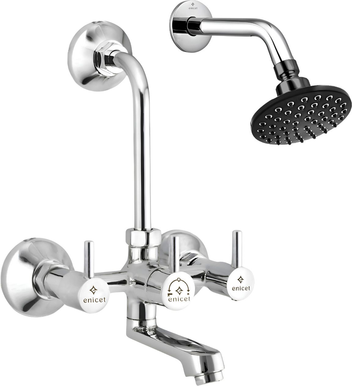 ENICET N53 brass build bathroom shower set 2 in 1 Wall mixer Bathroom mixer with shower Wall mixer with shower rain flow-picture-14