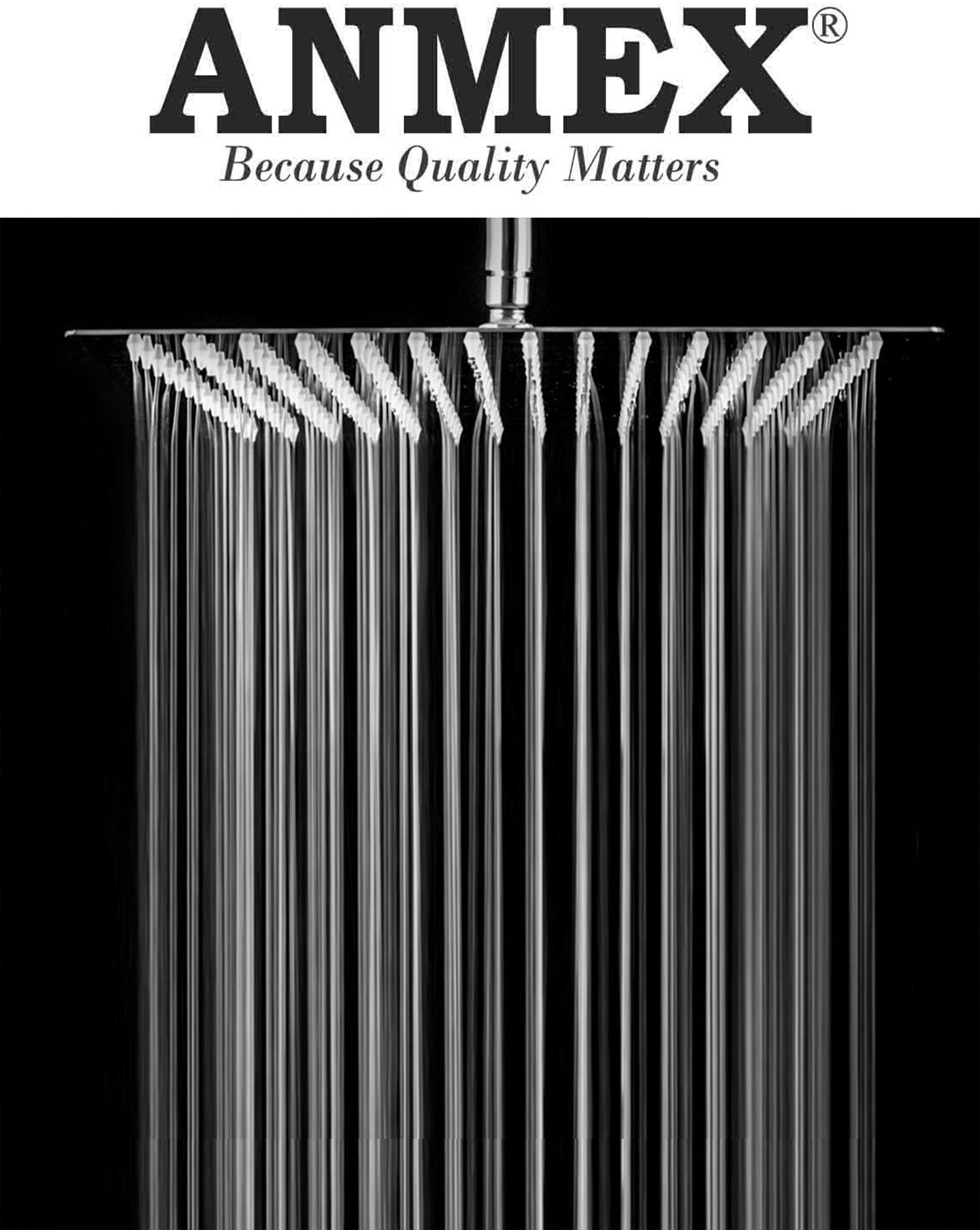 ANMEX 12x12 (12 Inch) UltraSlim Heavy SS Rain Shower Head with 18inch Arm-picture-22