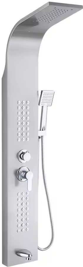 AGOEN Thermostatic 5-in-1 Shower Panel Tower Wall-Mounted Spa Shower System with Mixer, Body Jets & Handheld Spray Rainfall & Waterfall Overhead Shower | Multi-Mode Hand Shower Included-image-34