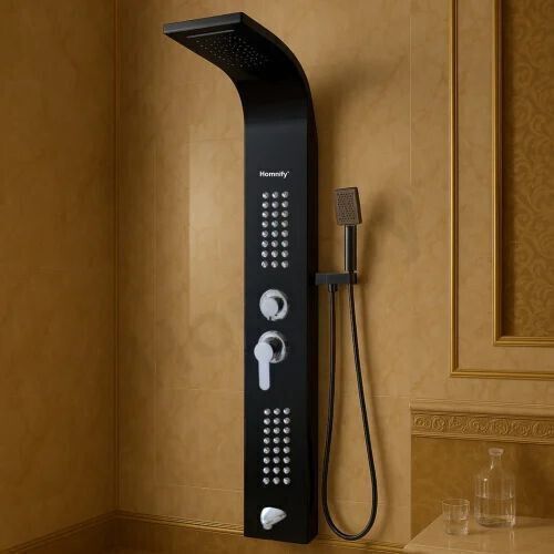 SIORE Shower Panel 5 Water Functions Shower Panel (Stainless Steel Grade 304) With Top Rainfall Water Outlet, Waterfall Outlet-picture-44