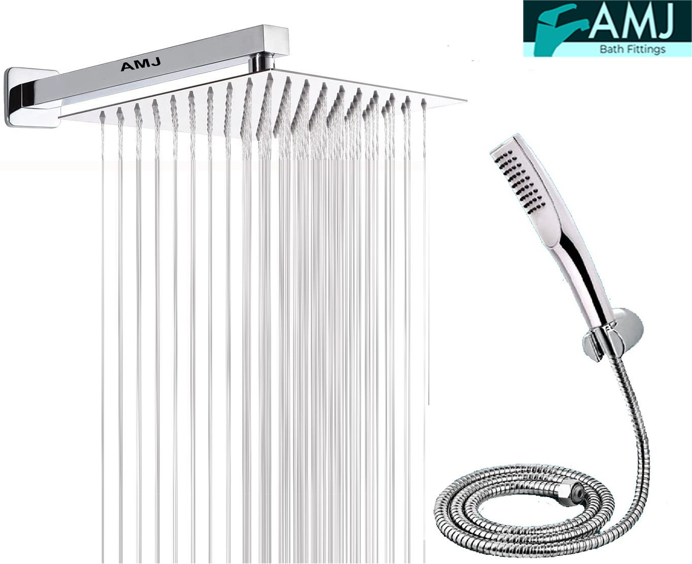 AMJ HandShower (ABS),SS304 1.5mtr Tube And Hook 6X6+15Inch Arm+HandShower Set)-image-22