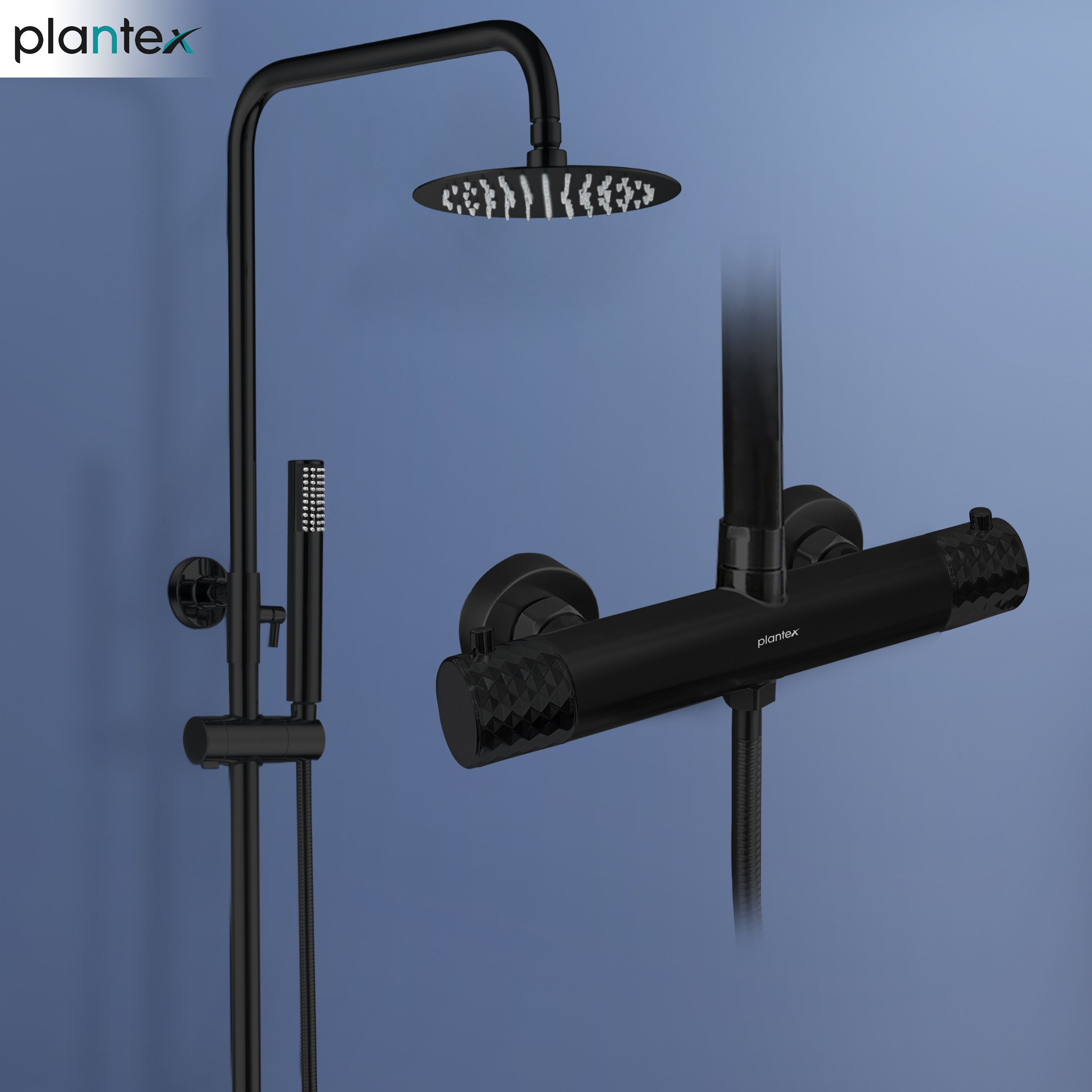 Plantex Shower Panel Full Set for Bathroom with Showerhead/Handheld Shower Hose & Clamp Thermostatic Shower Panel-image-15