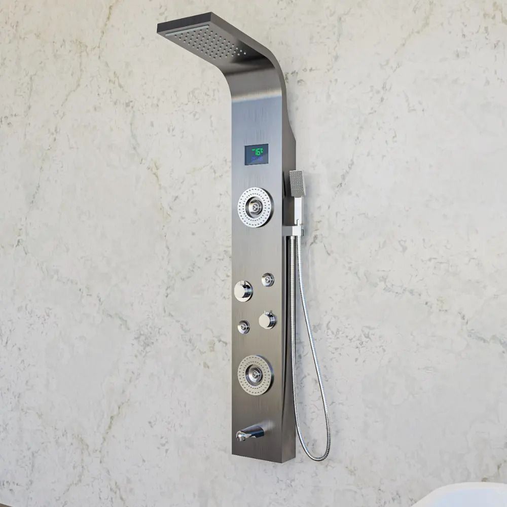 SUNBEAM BLACK SHOWER PANEL SS 304 BODY LED SHOWER PANEL-image-45