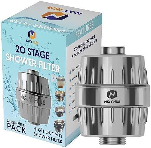 NiXY HUB Premium Shower filter and Tap filter with 3 adaptors and Connectors Handheld for 24mm, 28mm & normal Taps-Improve Shower Water Quality