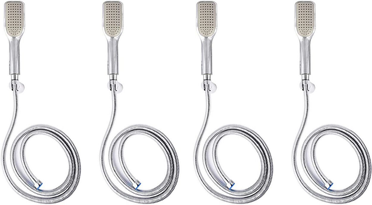 Sellzy Rectangular HS-0018 ABS Plastic Hand Shower with SS Tube 1.5 Meter Wall Hook Hand Held Shower Rain-image-30