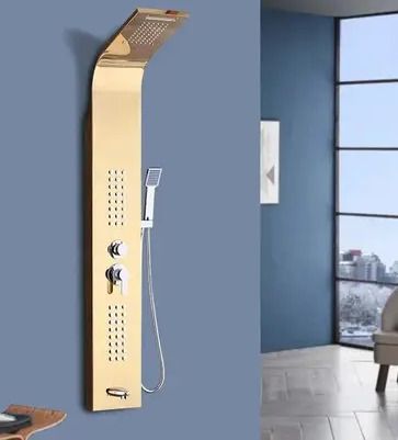 Allwinsink Shower Panel - Wavera 5 Water Functions Shower Panel (Stainless Steel Grade 304) With Top Rainfall Water Outlet, Waterfall Outlet-picture-22