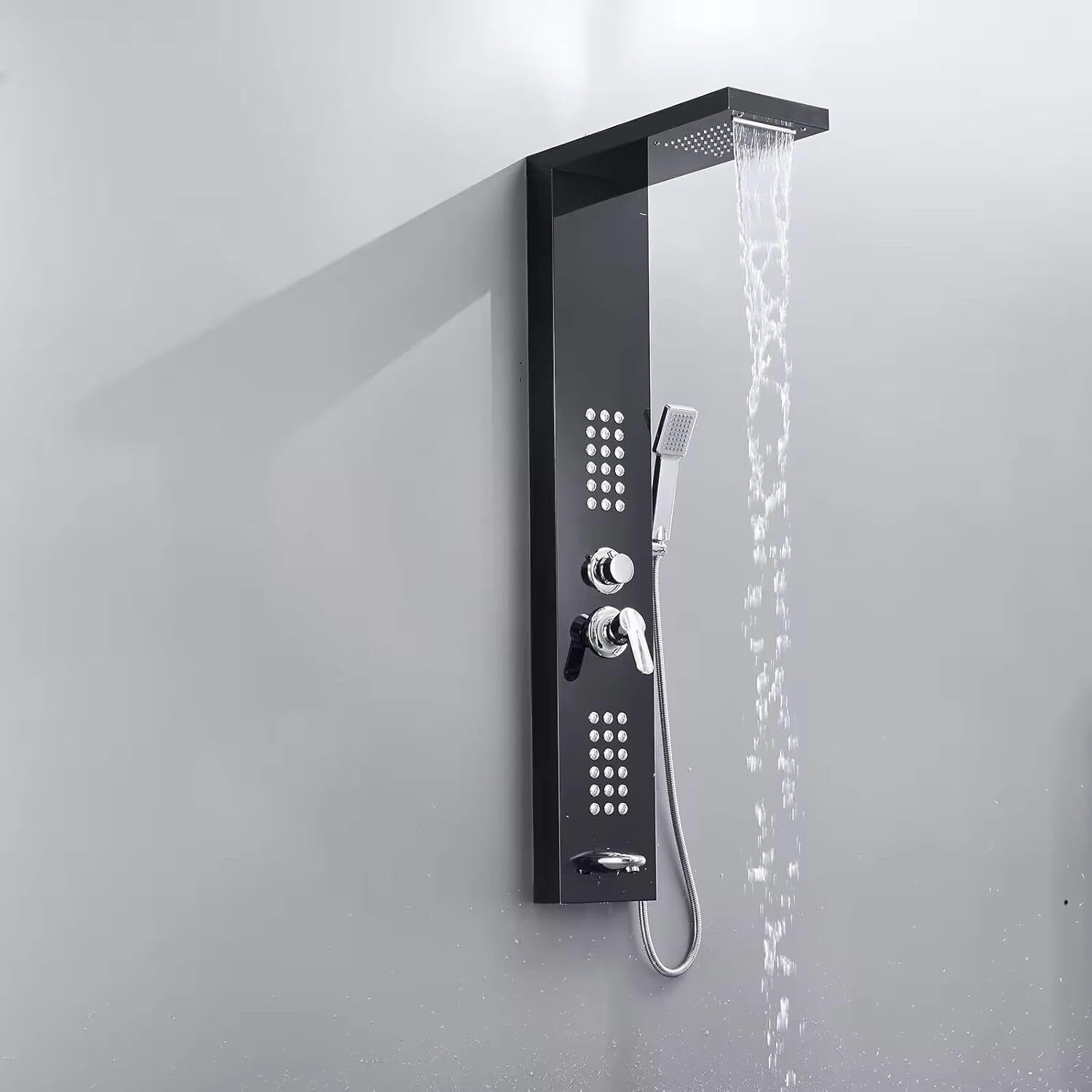 FOURVIEW Shower Panel Tower System 5-in-1 | Luxury Bathroom Fittings Wall-Mount Easy Connect | Durable Stainless Steel Shower Panel Rainfall, Waterfall, Body Jets, Handheld & Tub Spout-picture-20