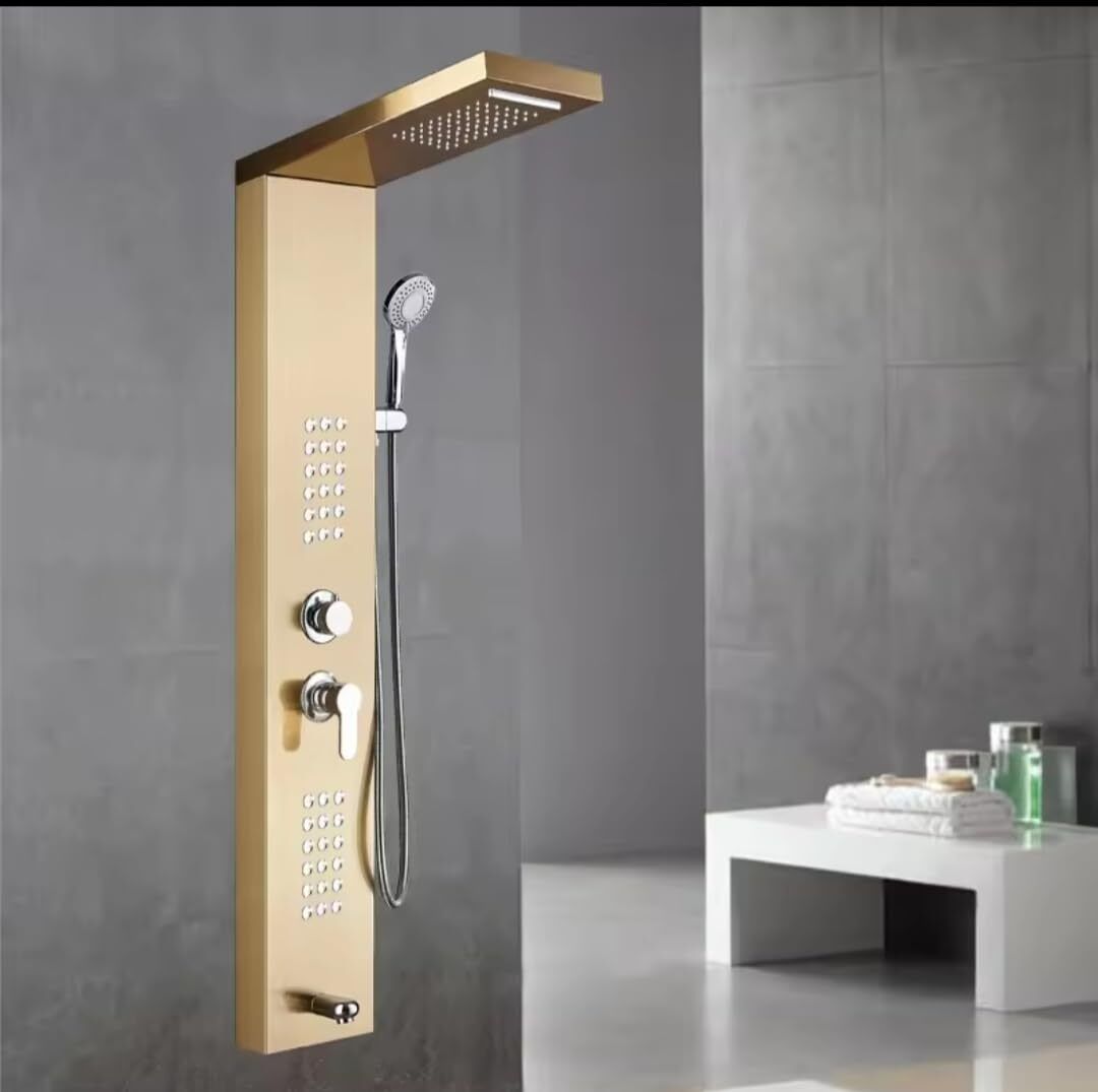 AGOEN Shower Panel Tower System 5-in-1 | Luxury Bathroom Fittings Wall-Mount Easy Connect / Durable Stainless Steel Shower Panel-picture-14