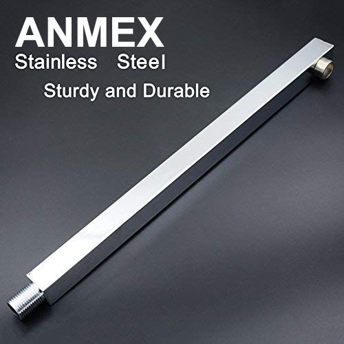 ANMEX (15") Stainless Steel Shower Arm with Wall Flange (High Quality Chrome Finish). Shower Arm-image-36