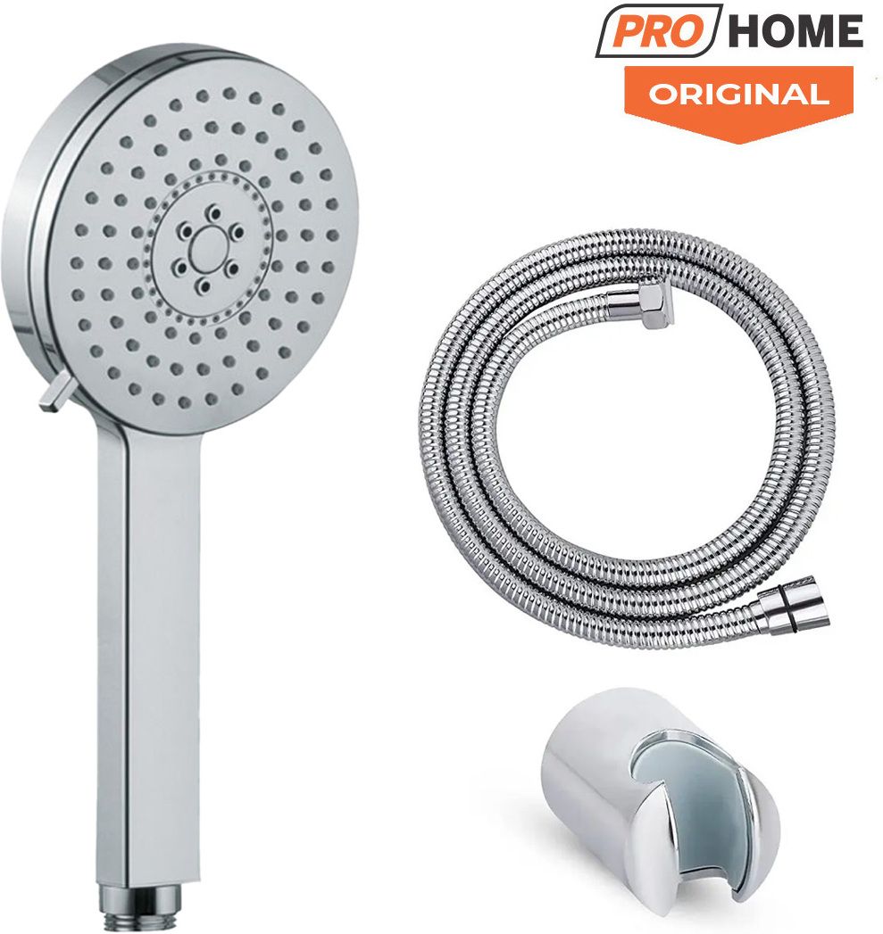 ProHome Luxury Flow Round Hand Shower Multi-flow, Air Effect, Rubit Cleaning for Bathroom Round Shape Multi Flow