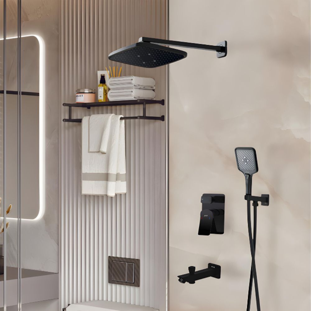 Jaaz Concealed Shower Mixer Set - Black-image-3