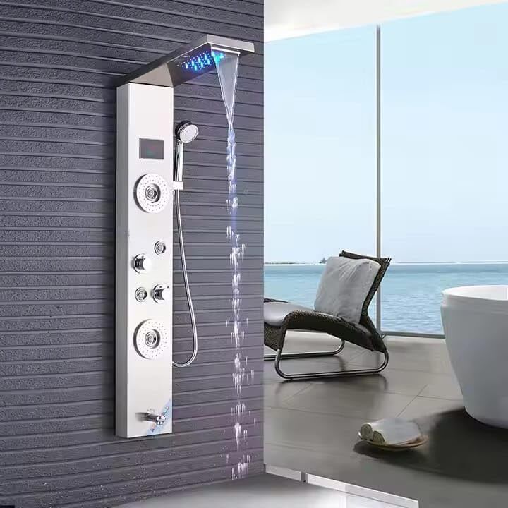 Prossimagen ZeeCry Shower Panel For Bathroom Full Set Stainless Steel 304 5 In 1 Shower Panel Rainfall Shower,Body Massage Jet, Handheld Shower,Wall Mount Shower Panel for Bathroom-picture-17