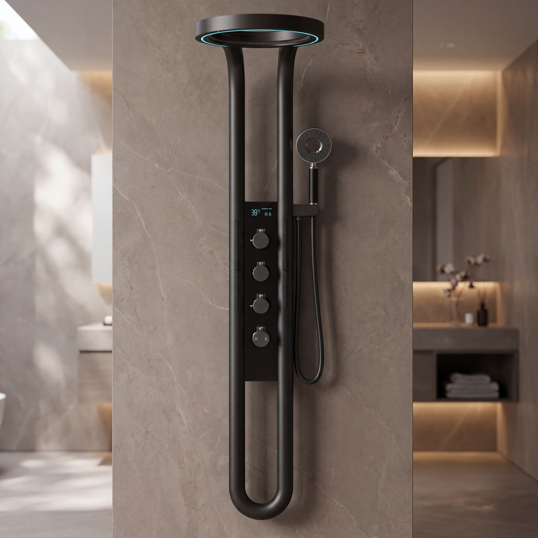 Novera Global 3-In-1 Bathroom Shower Panel with Hot & Cold Mixer | 5-Year Warranty | Wall-Mounted Multi-Function Rain Shower Set Overhead Rainfall Shower Waterfall Spout, Adjustable Hand Shower & Flexible Hose-picture-15