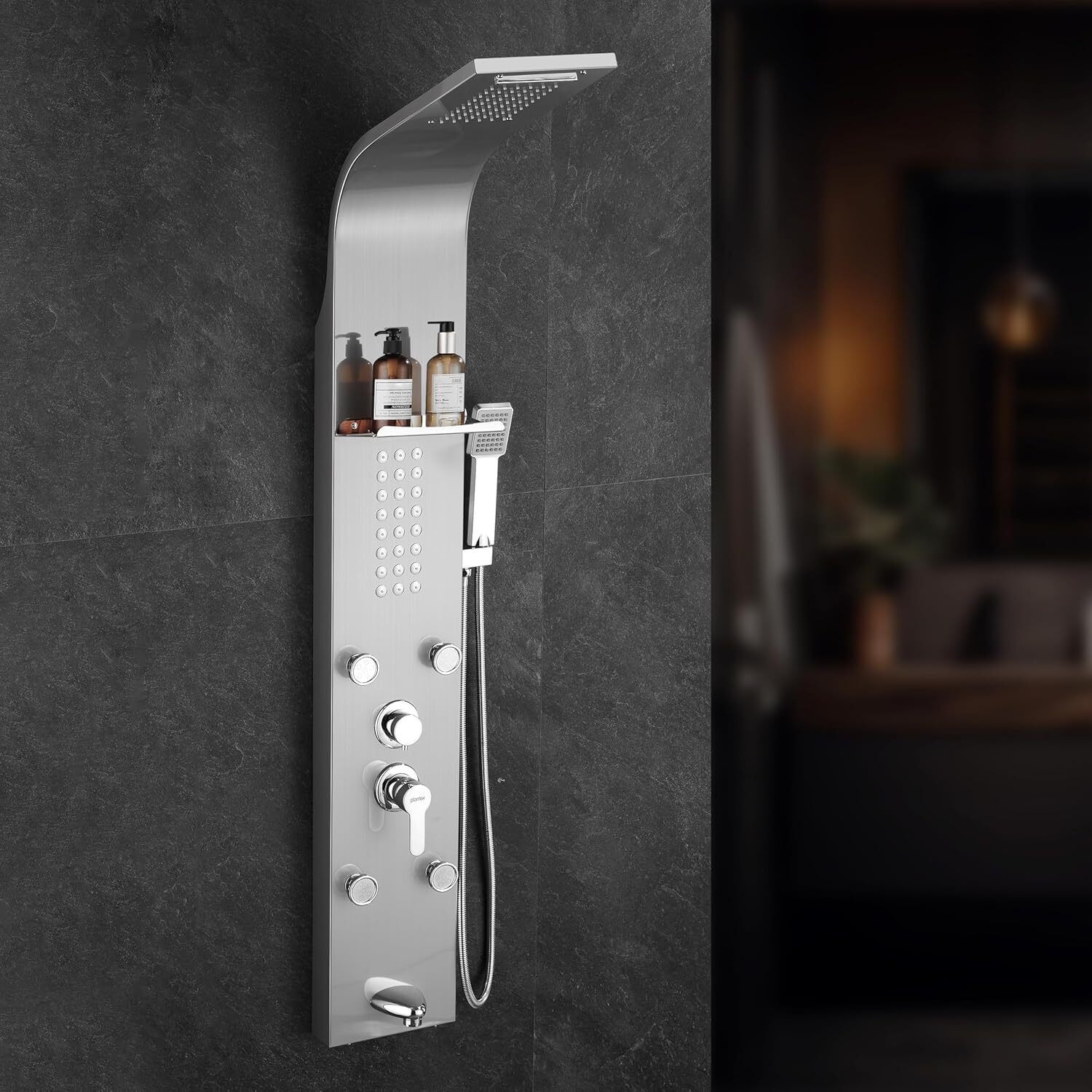 Allwinsink Handshower with Waterfall Body Massage Spray With Hot &cold Mixer Shower Panel/6 in 1 Shower System-picture-38