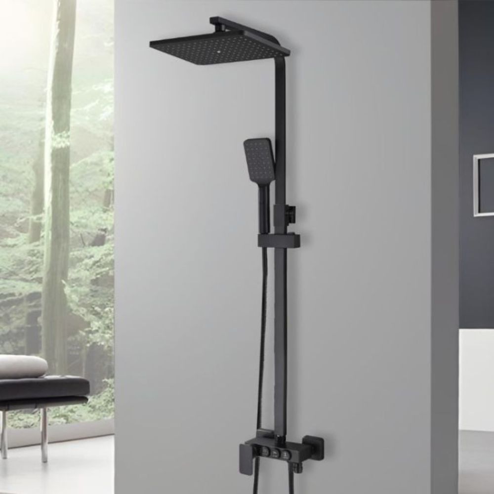 Jaaz Wall Mount Shower Set (Black)-picture-38