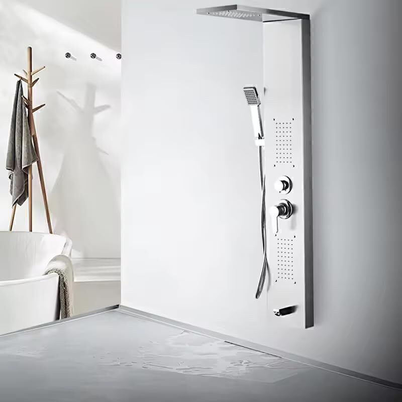 Prossimagen Shower Panel Thermostate Stainless Steel Shower Panel 5 in One With LED Display, Tower System, Rainfall Shower, Body Massage Spray, Temperature Display, Wall Mount Shower Panel (chrome)-image-29