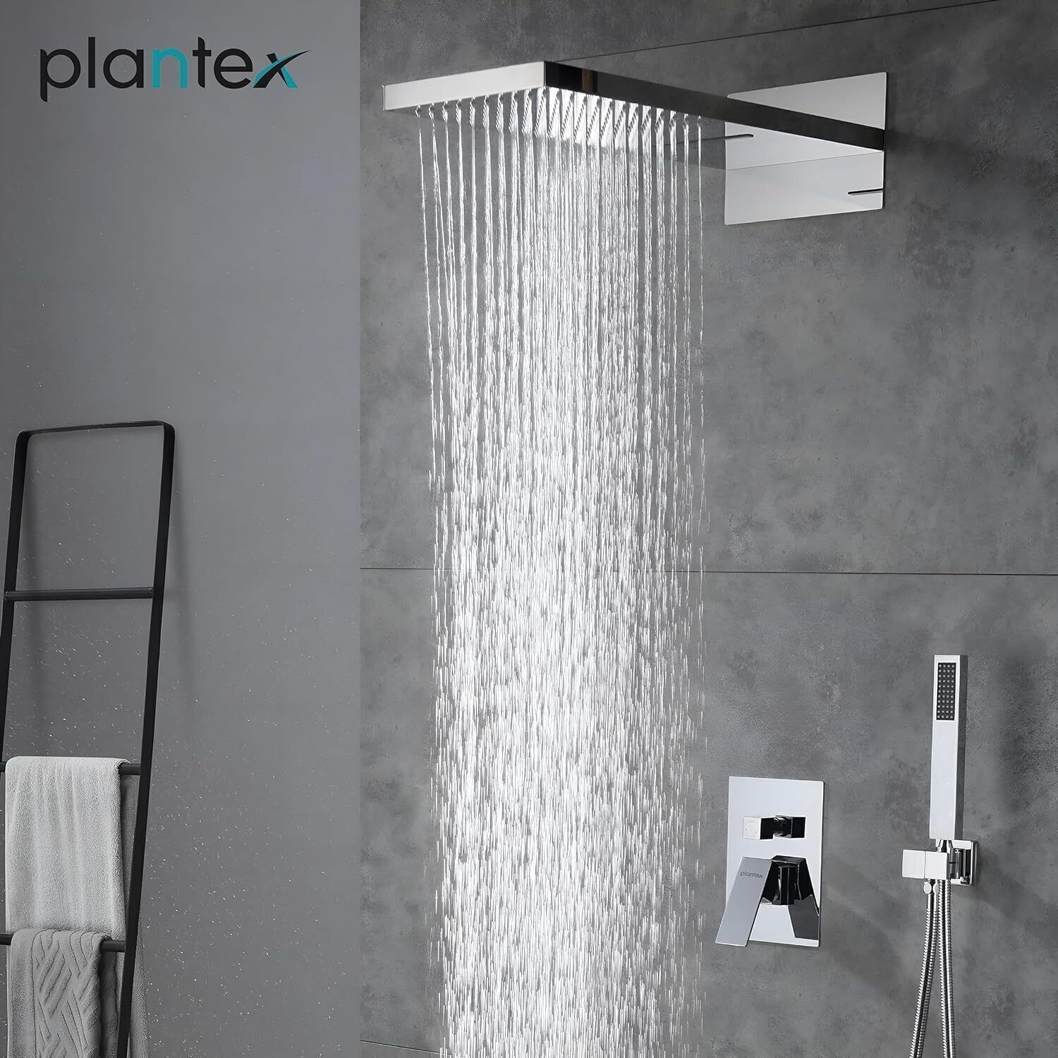 Plantex Pure Brass Shower Panel Set for Bathroom/Wall Mount Shower with Hand-held Shower Shower Panel Set Rainfall, Waterfall