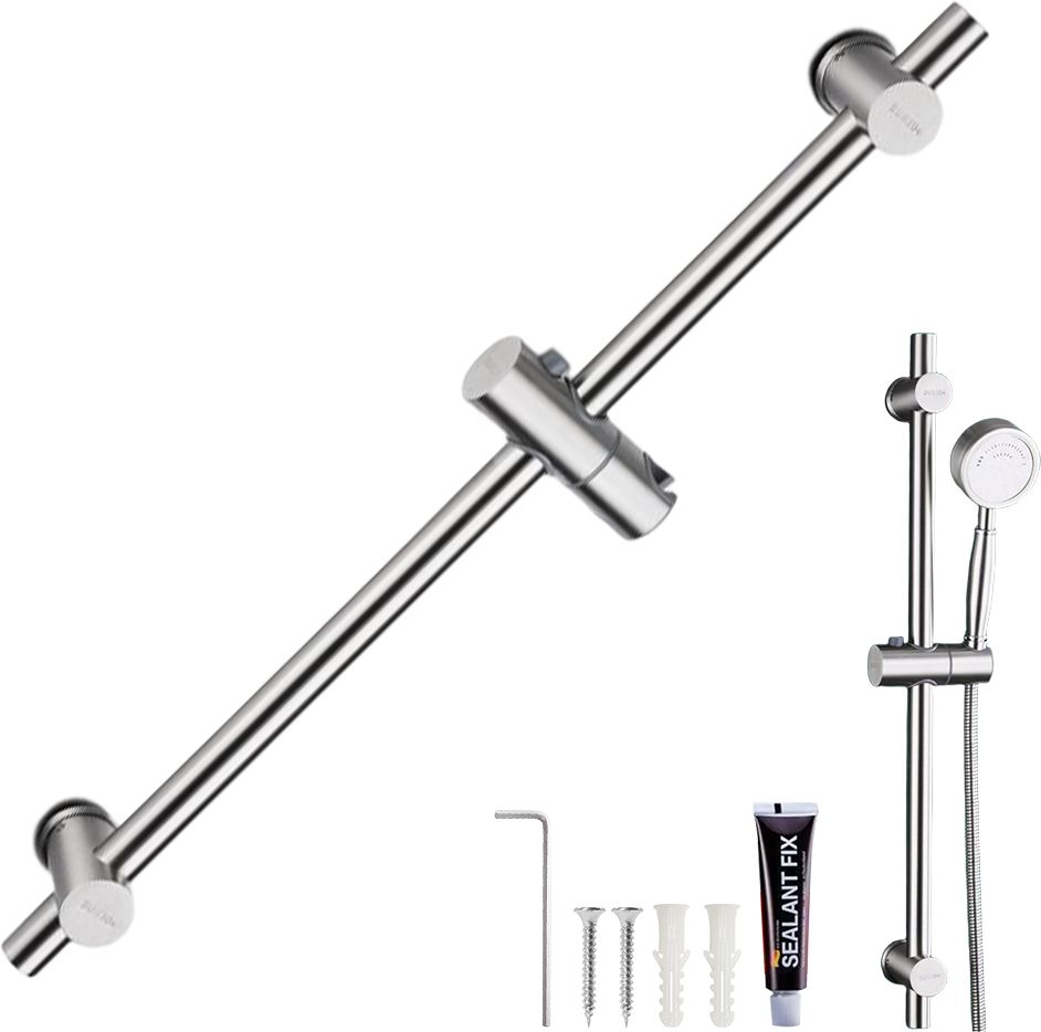 SUPVOX Stainless Steel Shower Slide Bar Adjustable Handheld Holder No Drill Shower Slide Bar-image-37