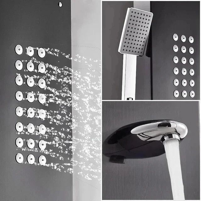 SIORE Shower Panel 5 Water Functions Shower Panel (Stainless Steel Grade 304) With Top Rainfall Water Outlet, Waterfall Outlet-picture-41