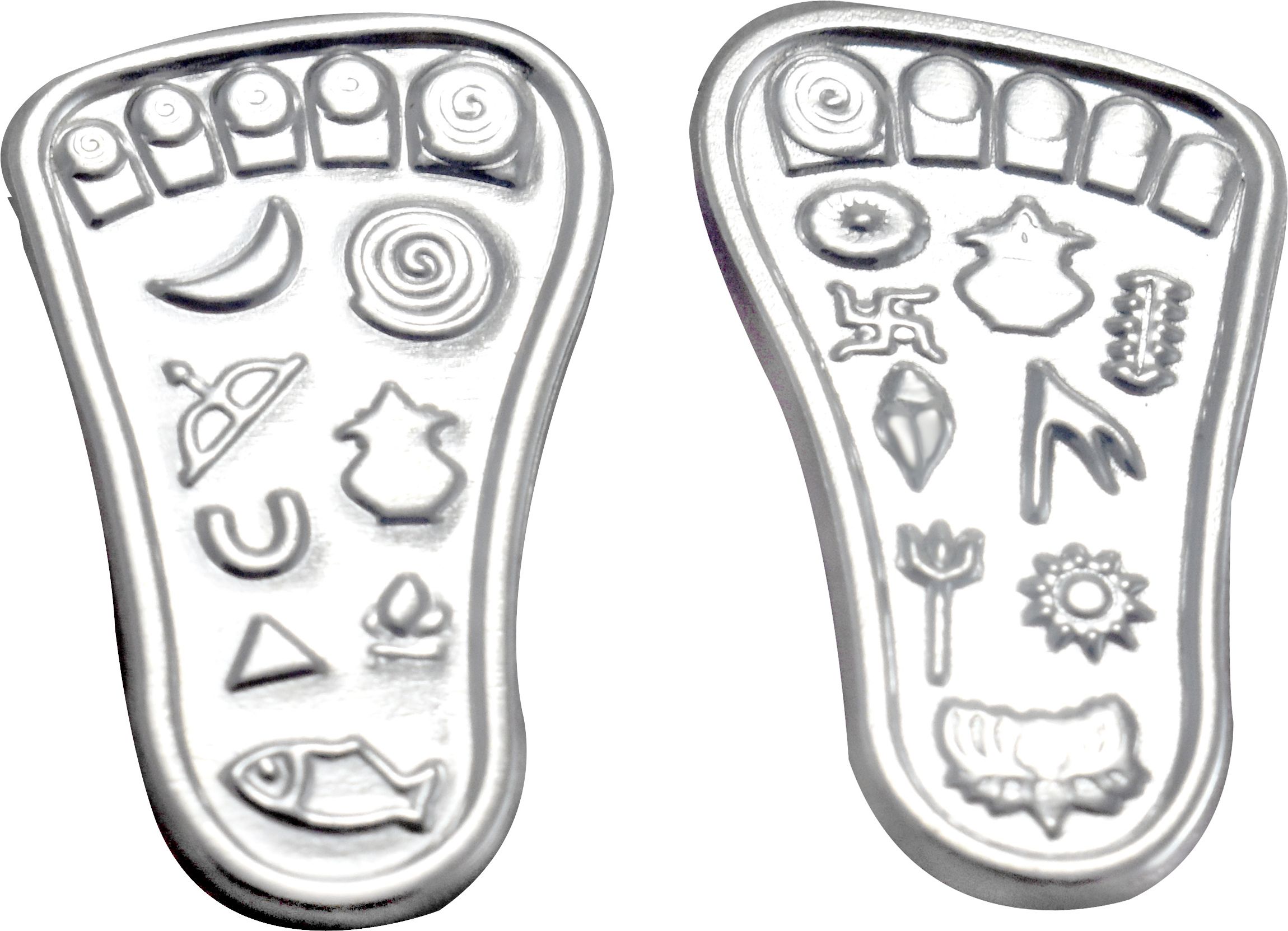 kmj Pure Silver Charan Paduka, Laxmi Charan, Chaandi Ke Charan, God Footprints Decorative Showpiece - 0.2 cm-picture-37