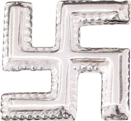 ssj Silver Plated Swastik Decorative Showpiece - 5 cm-picture-37