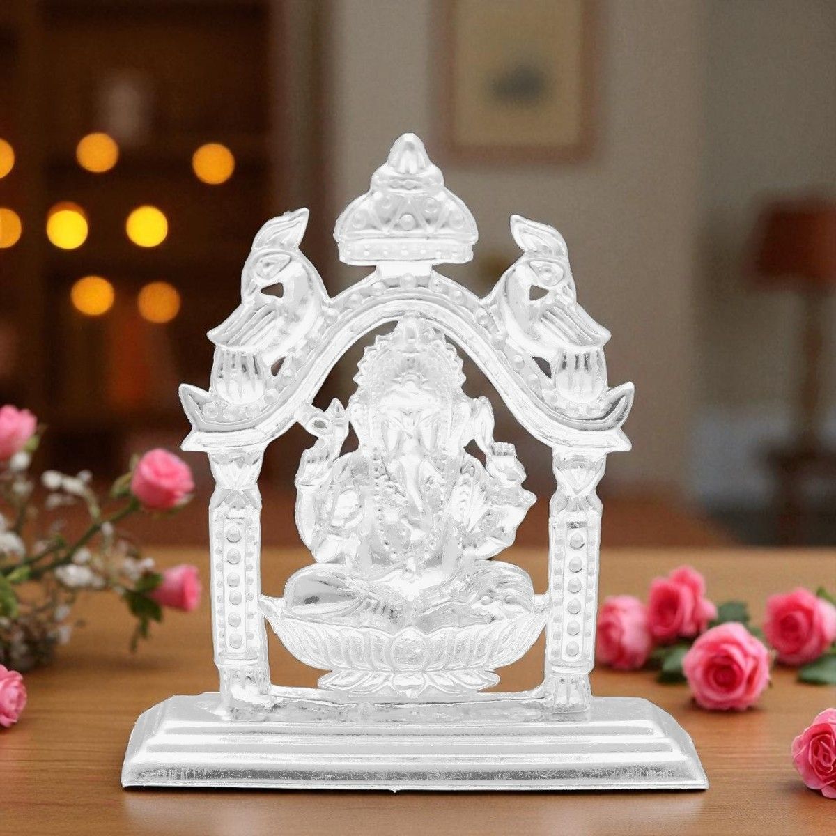 sri jagdamba pearls 22 Grams Ganapati Idol Decorative Showpiece - 5.9 cm-picture-35