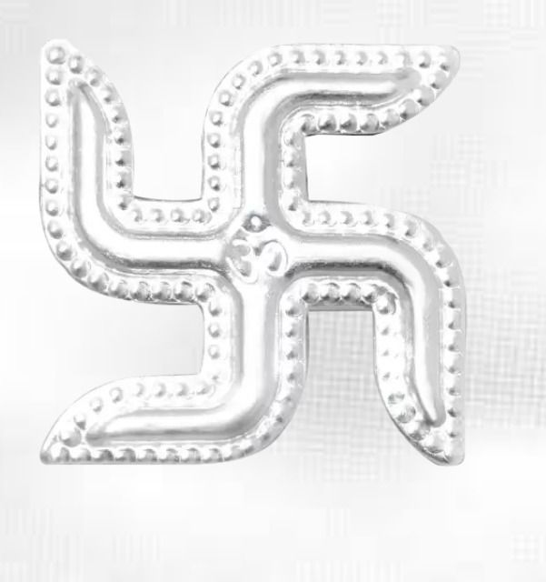 shreenath KMJ Pure Silver(chandi) Swastik/Sathiya for Pooja Temple Decorative Showpiec_i47 Decorative Showpiece - 2 cm-picture-34
