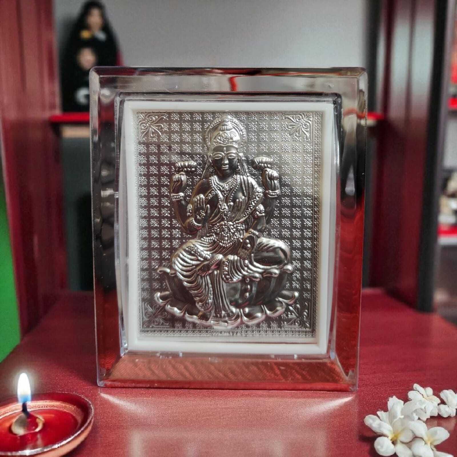 adrista 999 German Silver Lakshmi Photo Stand for Home/Office|Diwali Gift Decorative Showpiece - 11 cm-picture-39