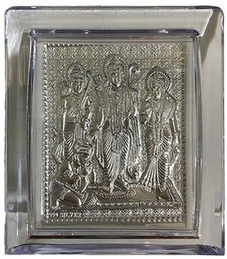 Pure Silver Prabhu Shree Ram Darbar Frame for Peace & Prosperity Decorative Showpiece-7.5 cm