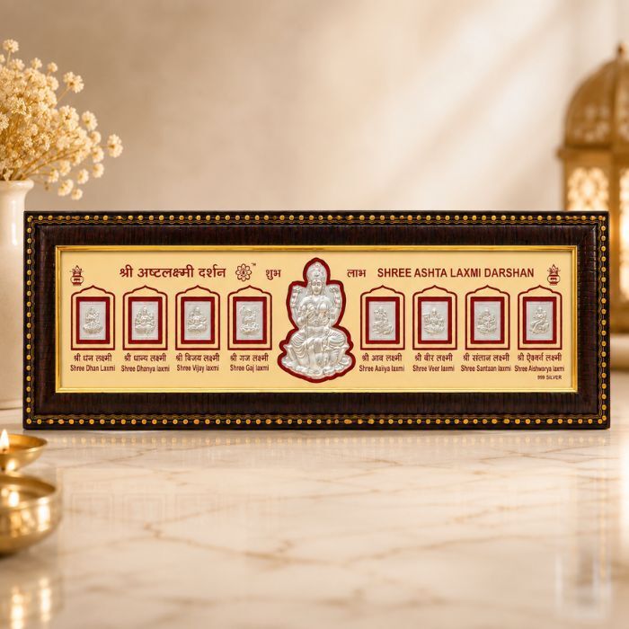 srkj Shree Ashta Lakshmi Darshan 999 Silver Frame Decorative Showpiece - 63 cm-picture-32