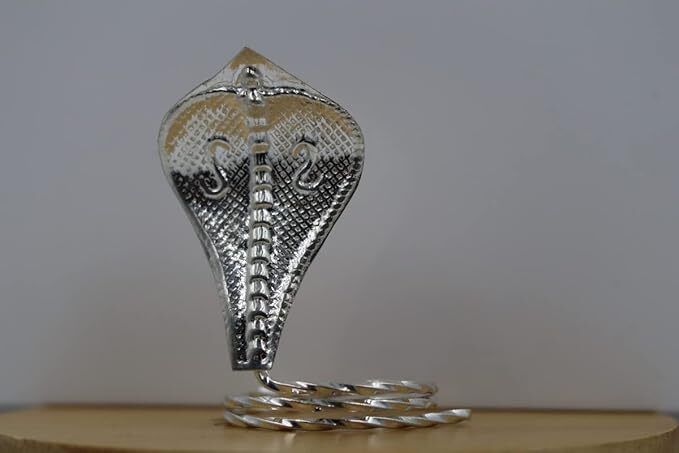 Astro-D Silver 0.999 Silver Snake use in Puja 4 GMS Decorative Showpiece - 5 cm-image-48