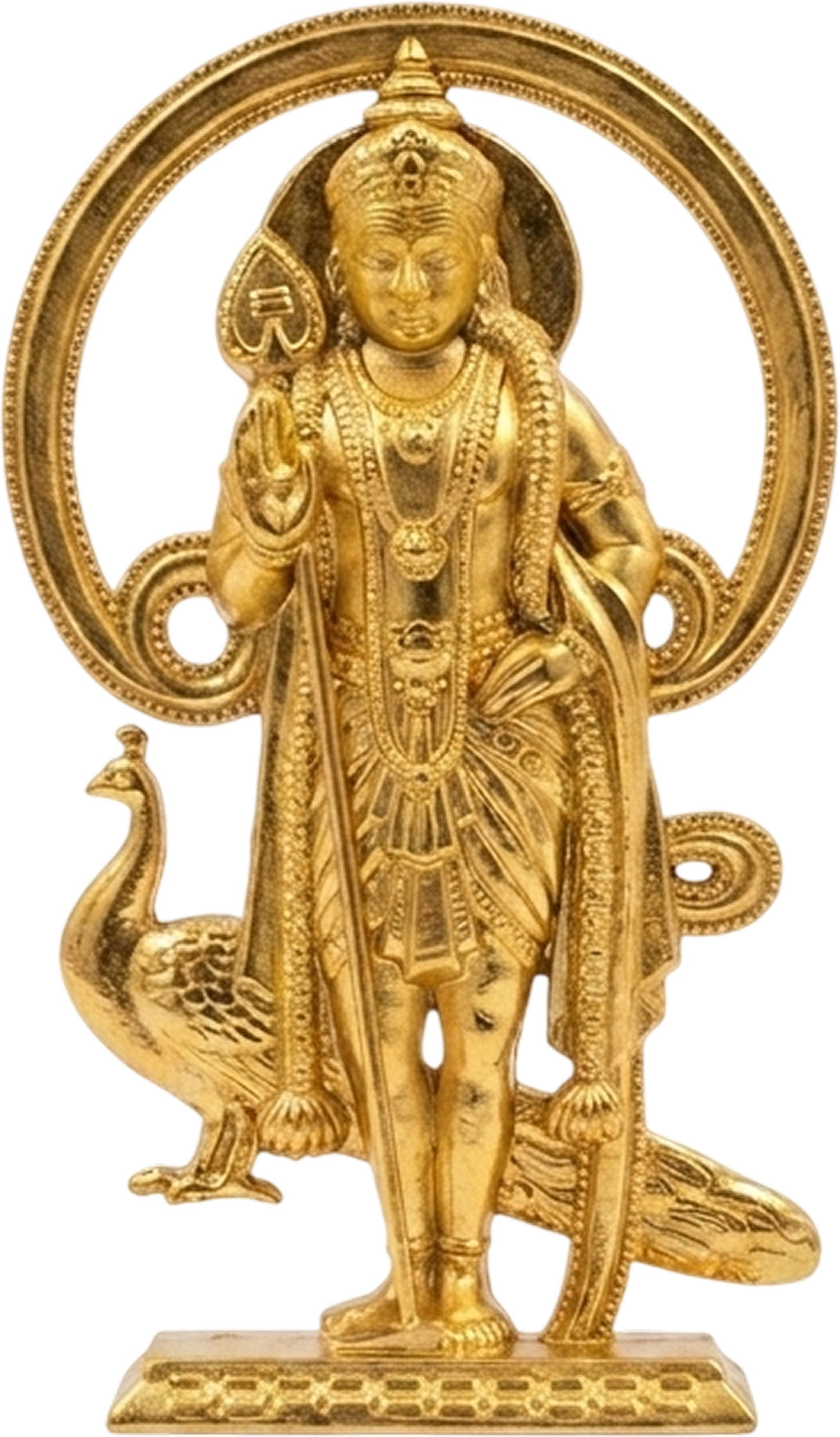 Murugan with Om and Mayil (peacock) | Double Side | for car dashboard Decorative Showpiece - 10 cm-image-22