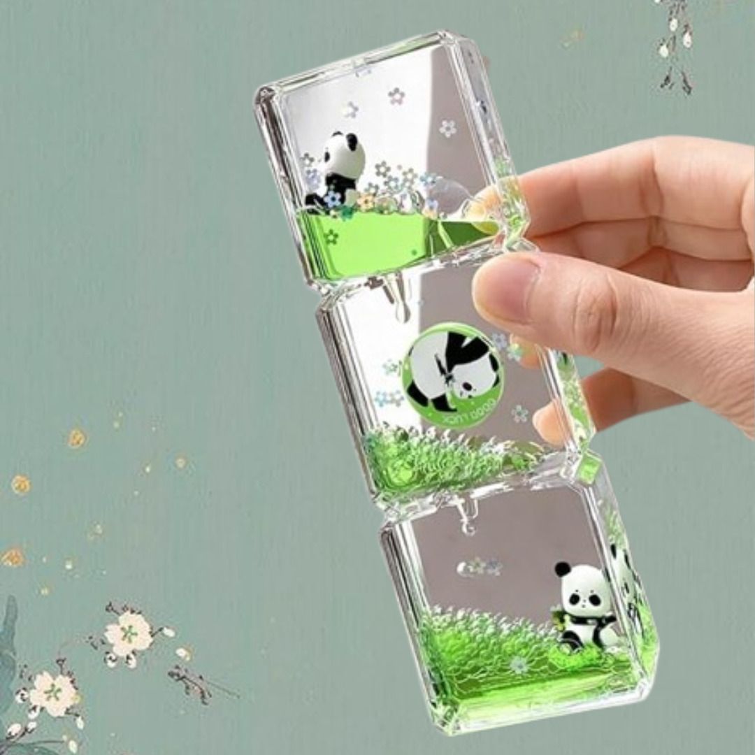 panda blossom crystal cascade table fountain decorative showpiece - 15 cm