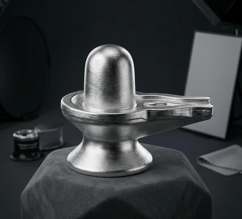 chkoteravatiya Silver para Shivling, Natural Mercury Shiv ji Lingam 150gram Decorative Showpiece - 5 cm-picture-23