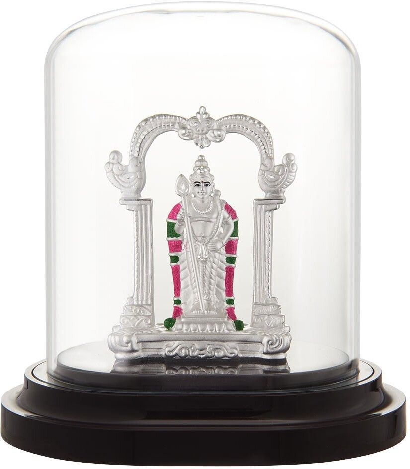 silverspot jewel 999 Pure Silver Beautiful VIGRAHAM Murugan/Subrahmanya/kartikey Decorative Showpiece - 4 cm-picture-24