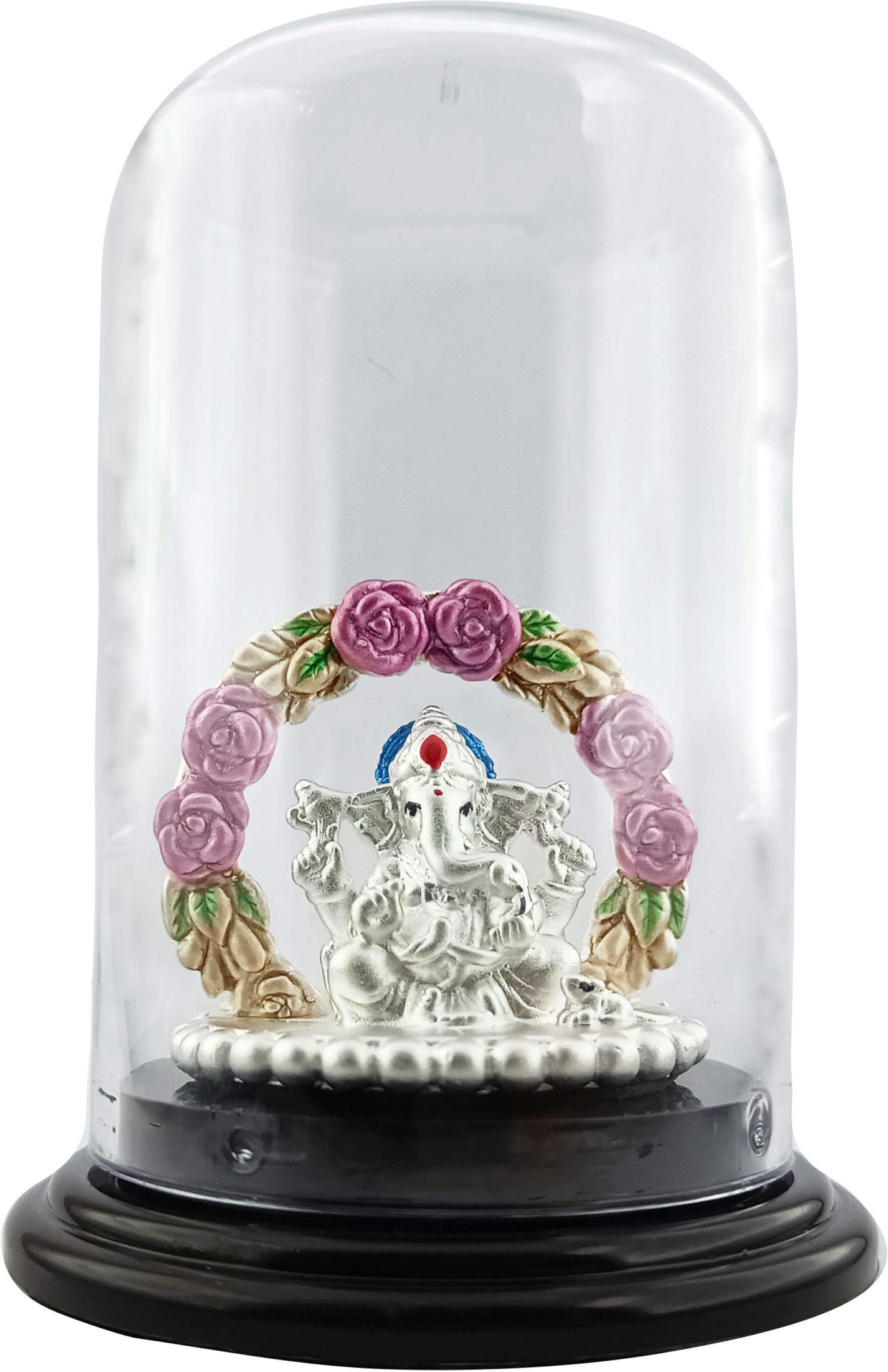 SILVERSPOT JEWEL 999 Pure Silver Beautiful Colorful Ganesh/Vinayak Decorative Showpiece - 14 cm-picture-18