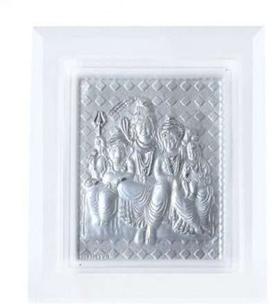 universal art xpress Pure Silver Shiv Parvati Idol for Wealth & Prosperity Decorative Showpiece-7.5 cm-picture-20